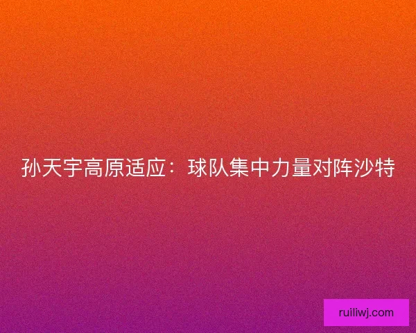 孙天宇高原适应：球队集中力量对阵沙特